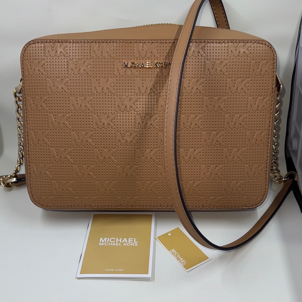 Michael Kors Embossed Tan Crossbody Bag